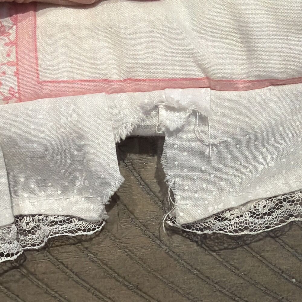 Vtg Peter Rabbit Baby Crib Blanket FREDERICK WARNE quilt pink COTTON panel B Pot - Picture 8 of 9